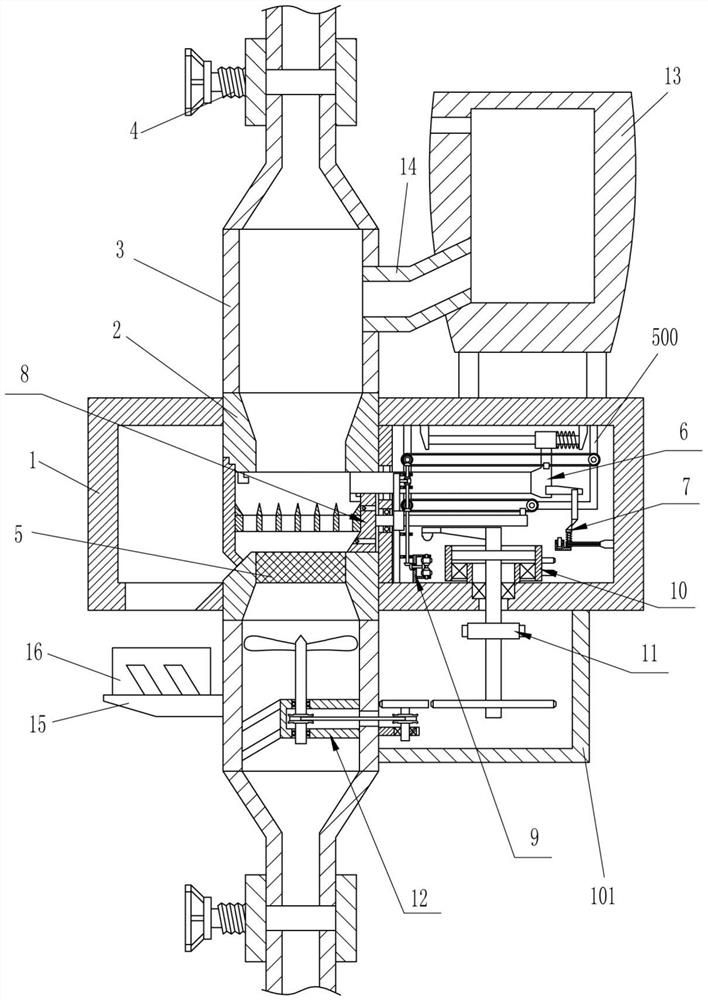 Sewage treatment device with filtering function based on environmental protection and environmental technology