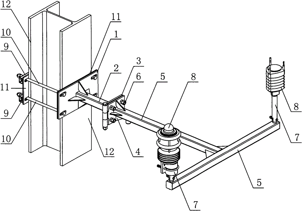 Mounting frame of meteorological monitoring equipment