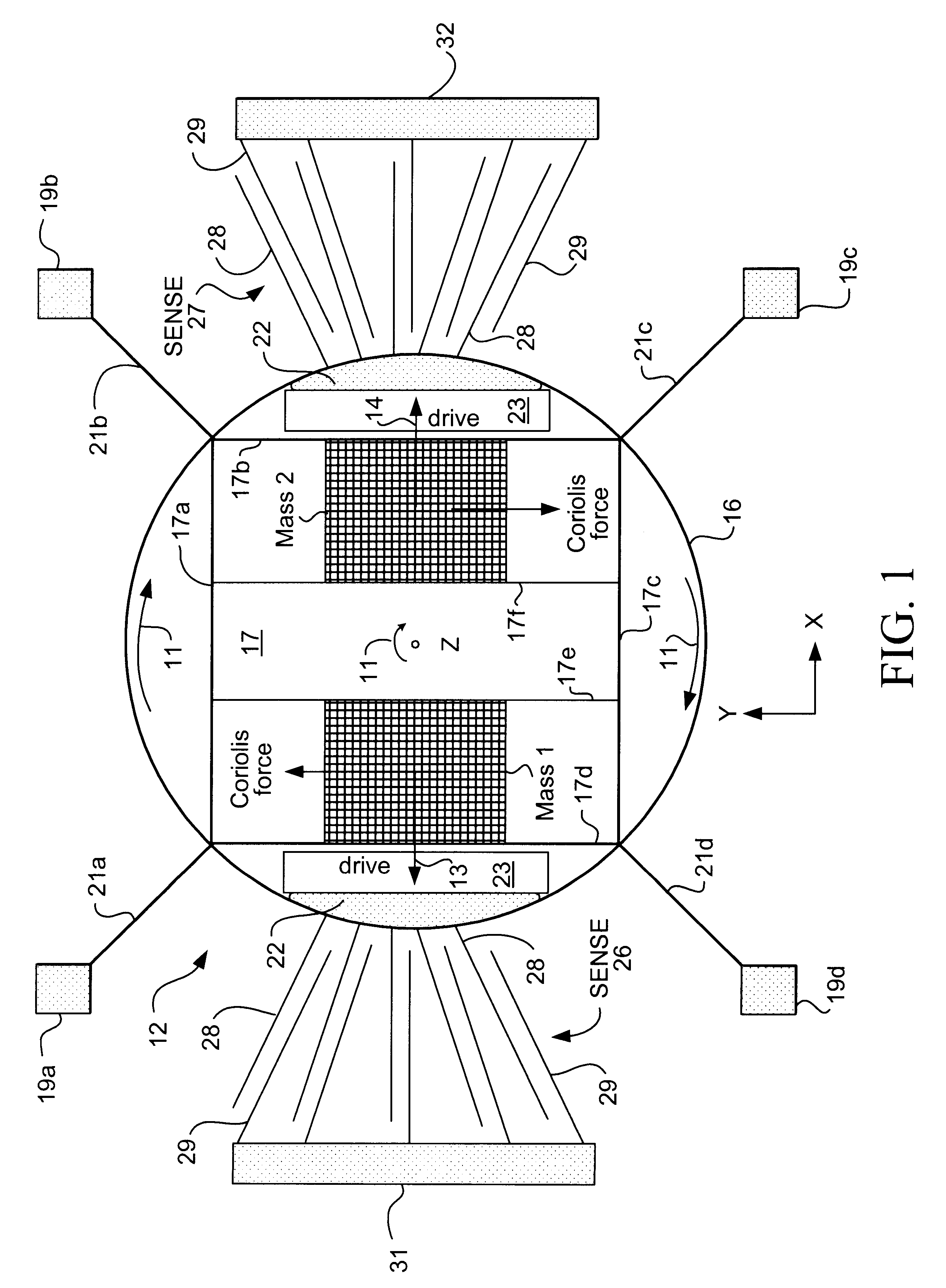 Angular rate sensor made from a structural wafer of single crystal silicon