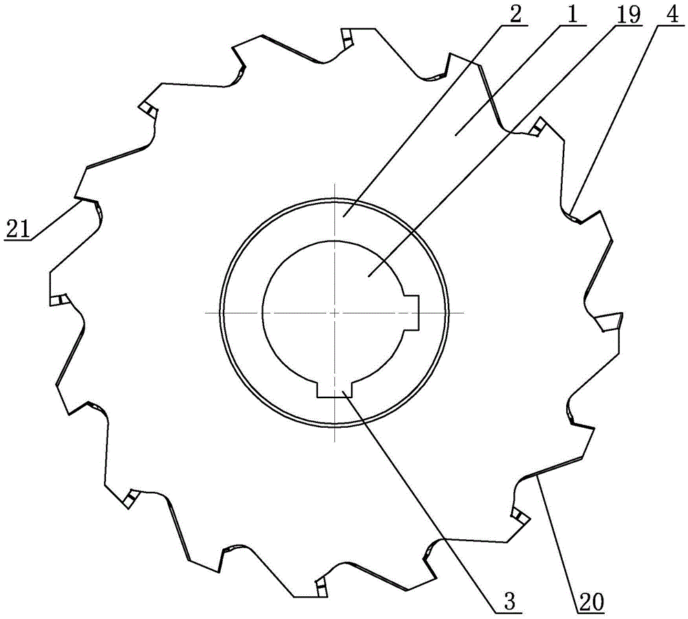 Integral blisk grooving special variable cutting width three-sided milling cutter