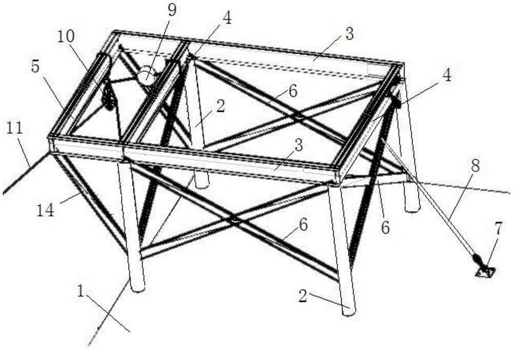 A hoisting device and hoisting method for hoisting inner patio pipelines