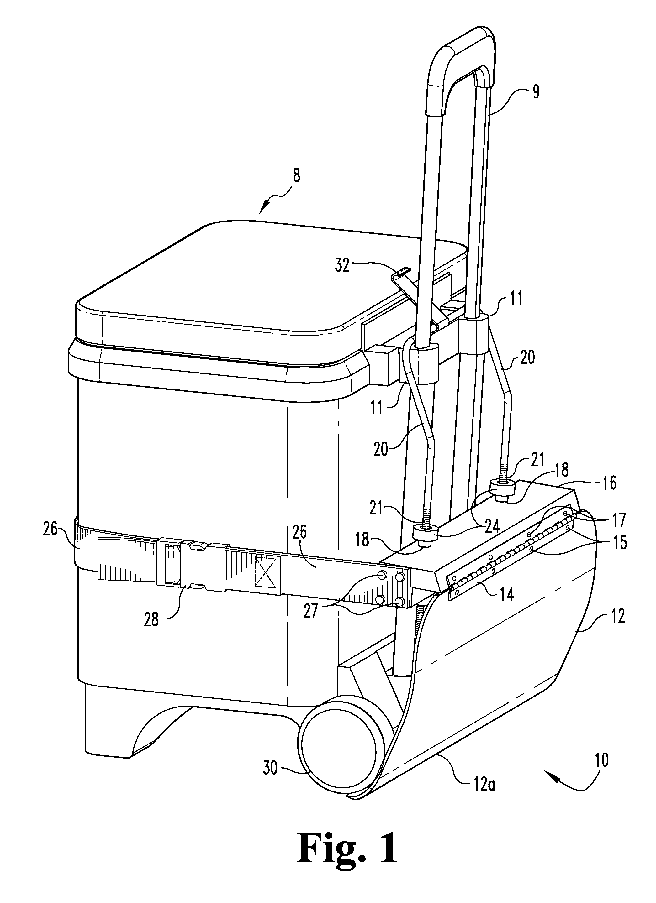 Ski attachment for a portable cooler