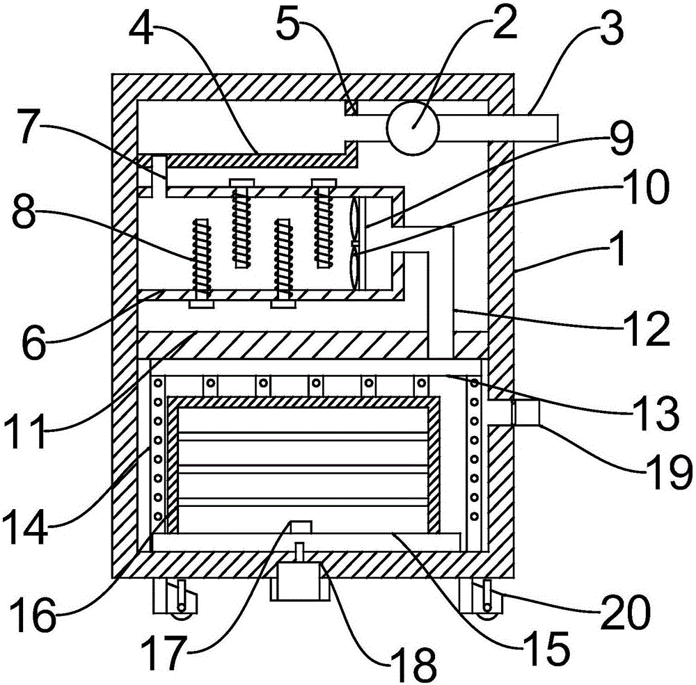 Mobile bamboo wood drying device for bamboo wood processing