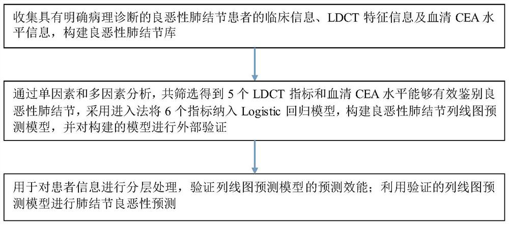 Pulmonary nodule database and prediction model construction method and system based on column diagram