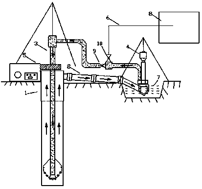 Mud circulating method and circulating system for cast-in-place pile construction