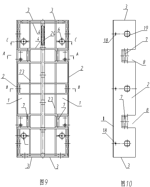 Quick assembling-disassembling plastic building angle adjustable formwork