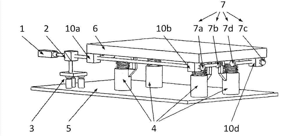 Spring vibration isolation platform on basis of air floatation zero-position reference and laser auto-collimation measurement