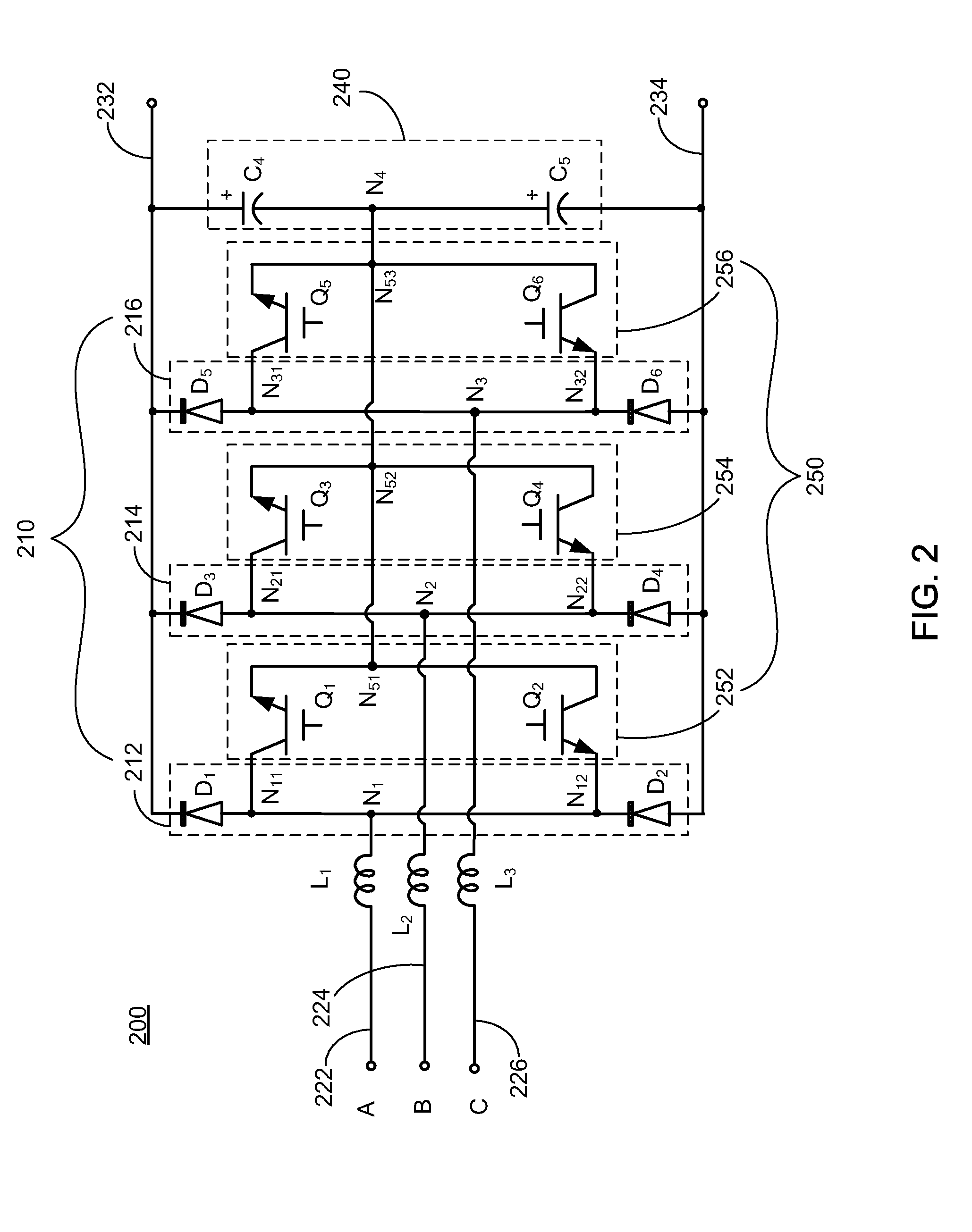 Three-phase rectifier circuit