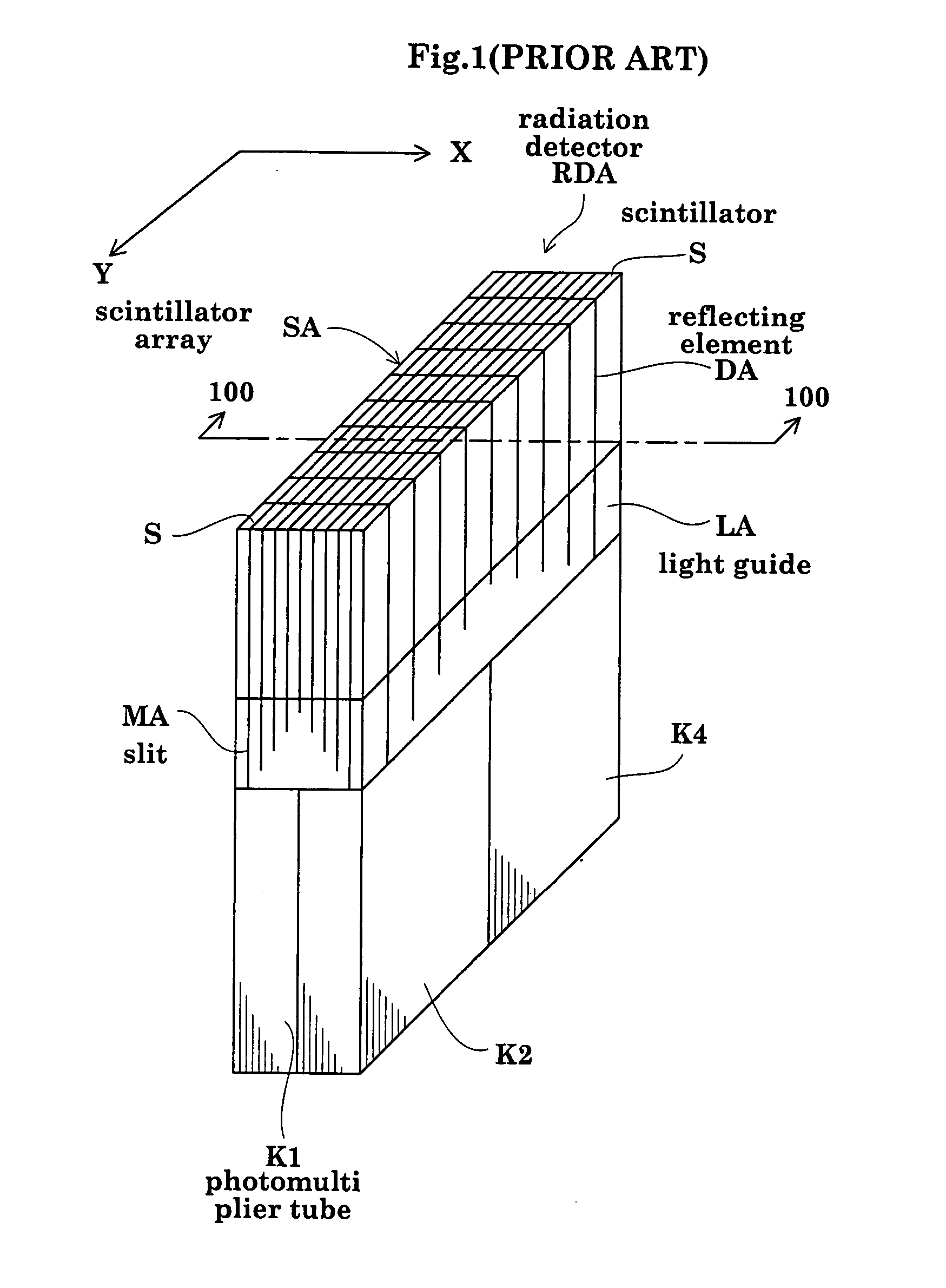 Radiation detector and a method of manufacturing the detector