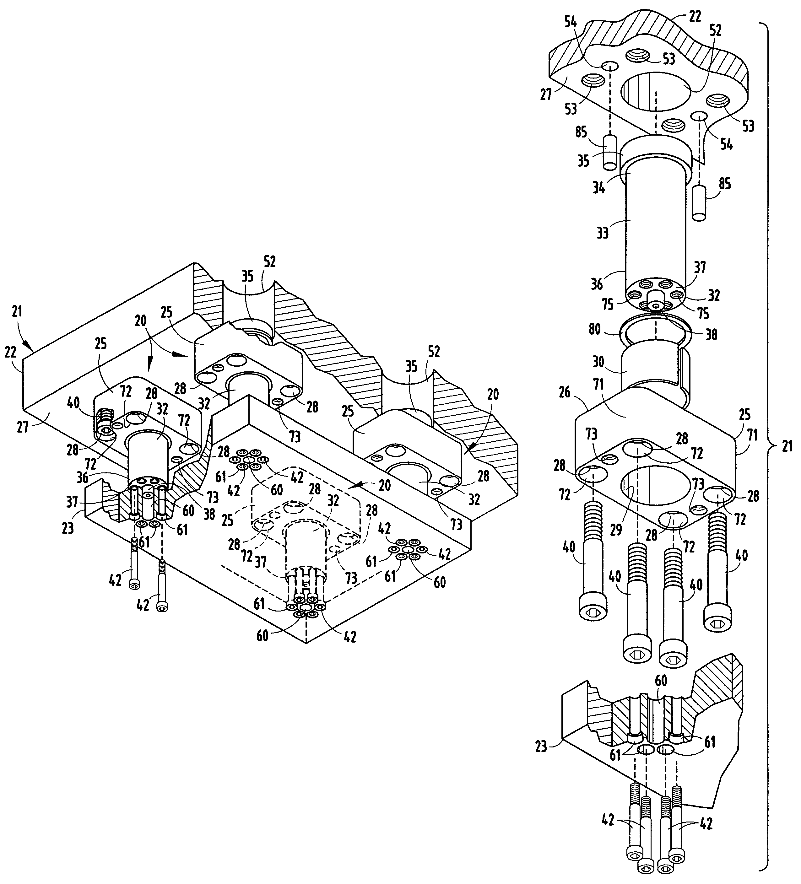 Guided keeper assembly and method for metal forming dies