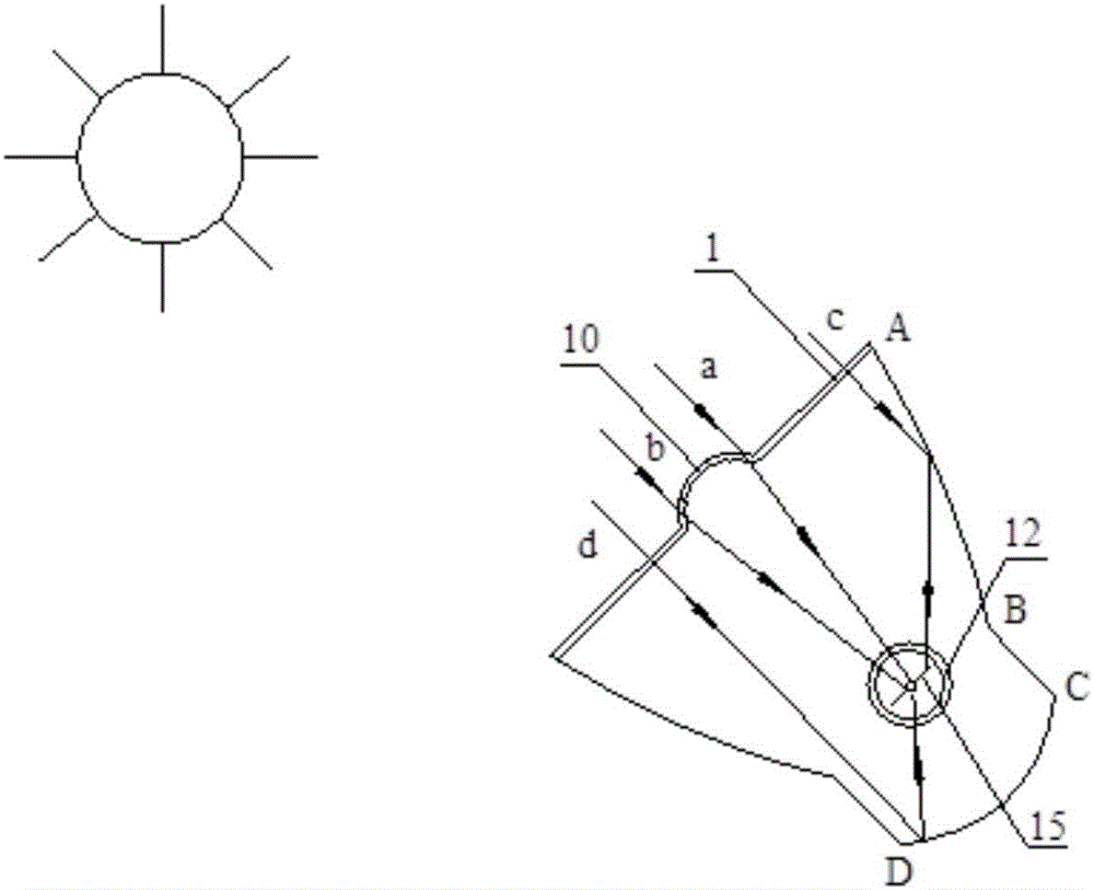 Composite multi-curved trough-type solar concentrating collector with automatic defrosting function