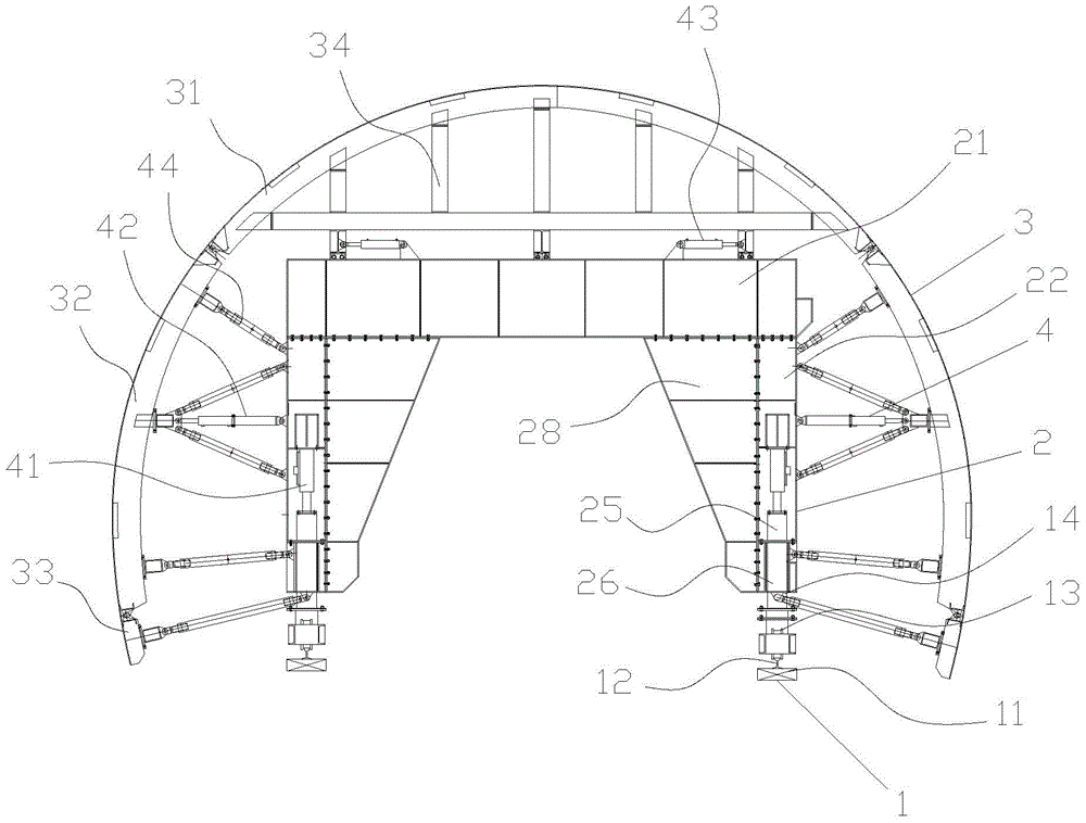 Full-automatic hydraulic concrete-lining steel-moulding-plate trolley