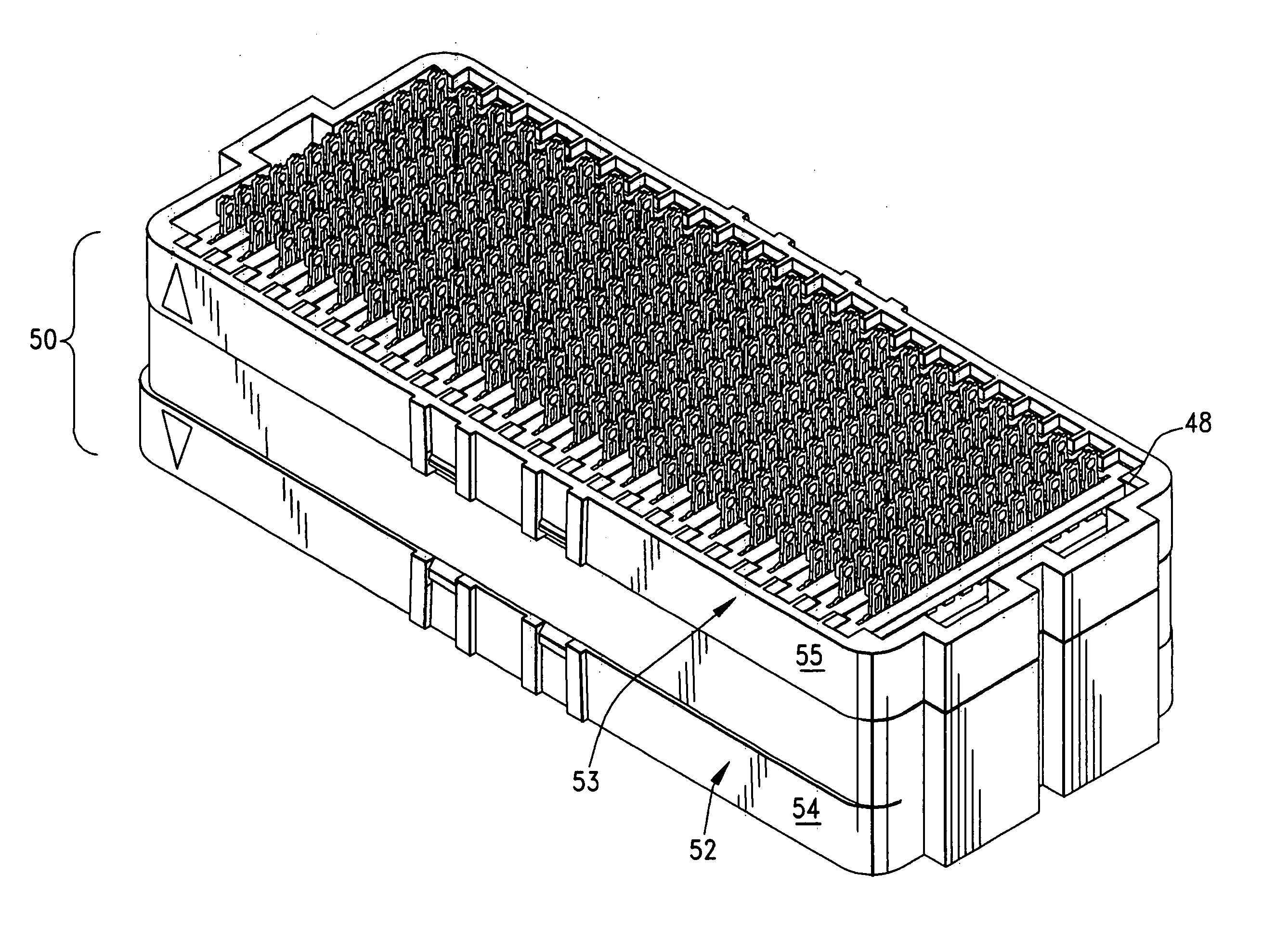 Connector with improved dual beam contacts