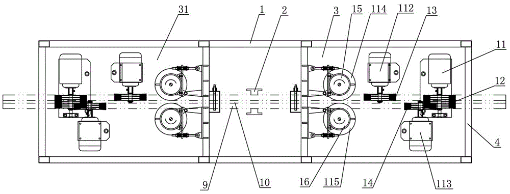 Elevator guide rail derusting machine