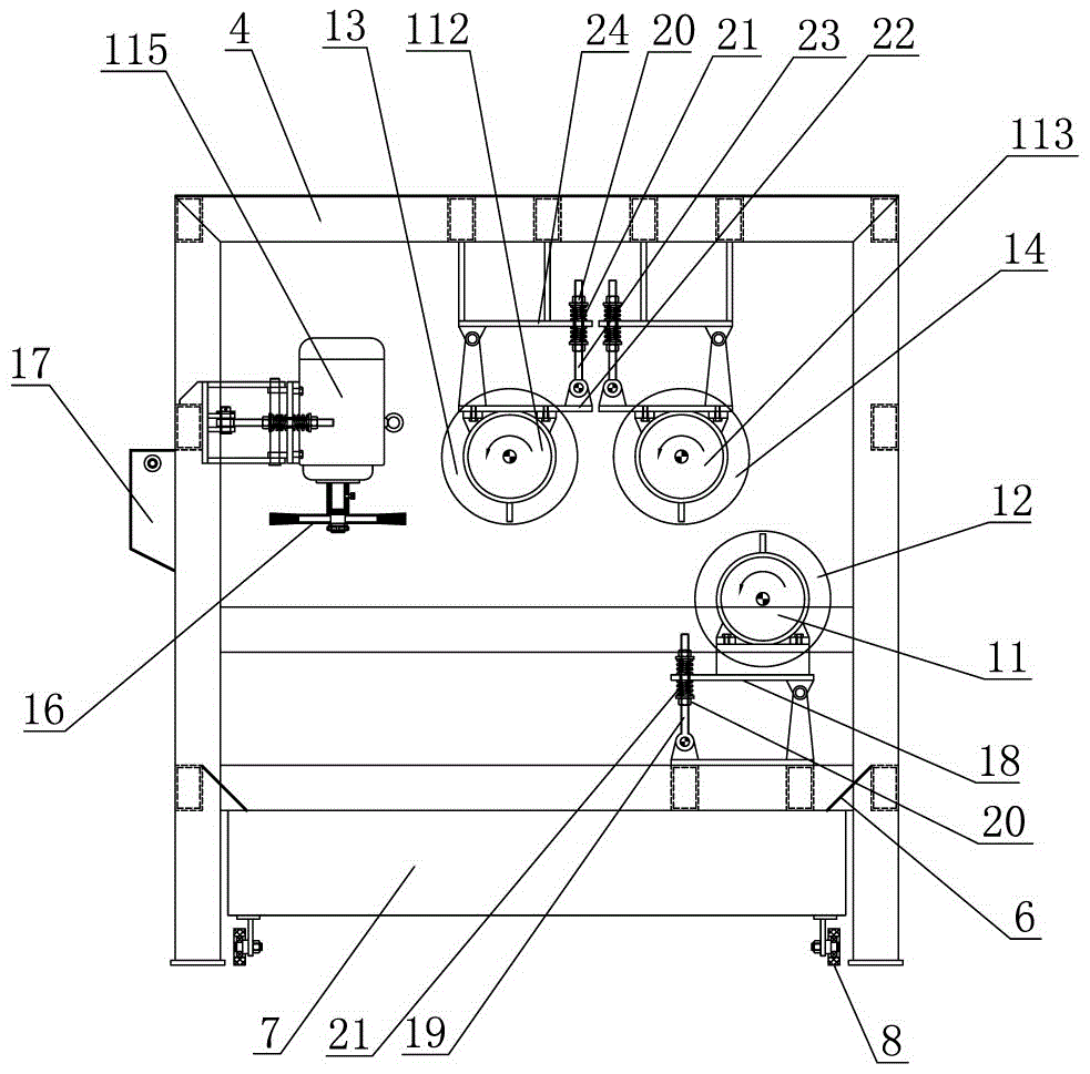 Elevator guide rail derusting machine