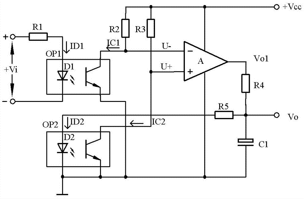 Double-optocoupler image direct voltage sensor