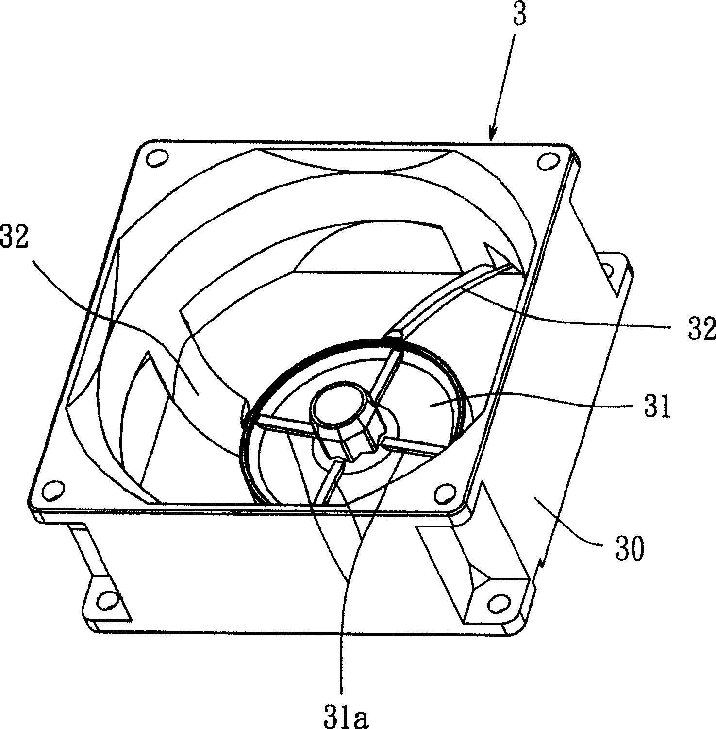 Radiating fan and base of fan frame