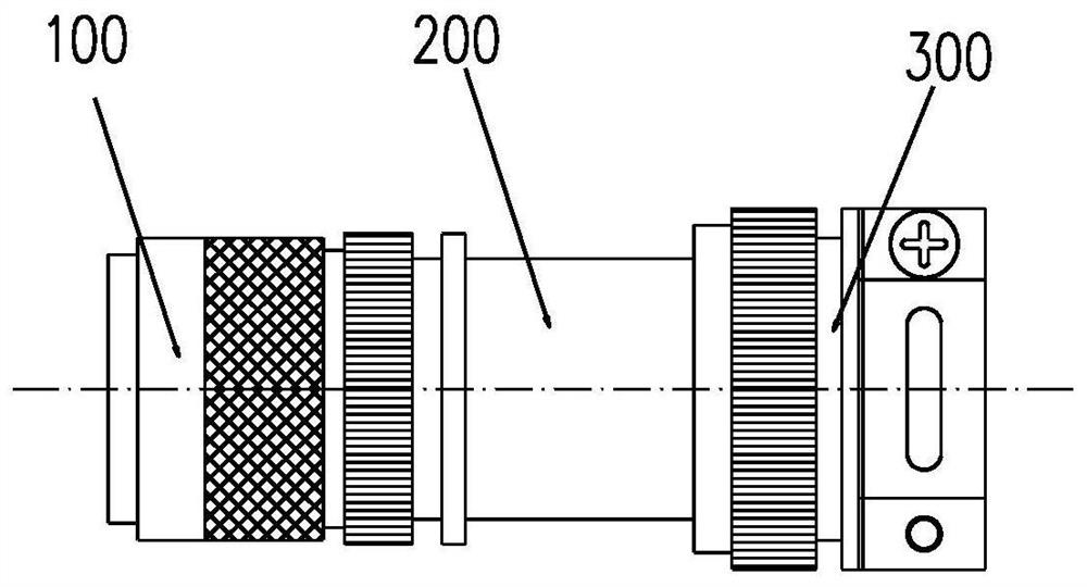 A kind of multi-strand core wire three-segment electrical connector and connecting method thereof