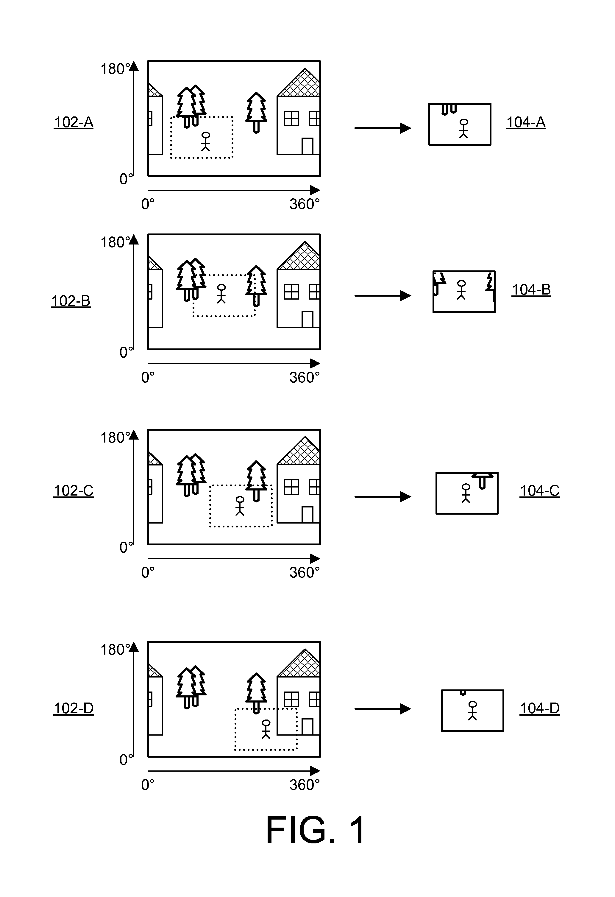 Automatic generation of video from spherical content using location-based metadata