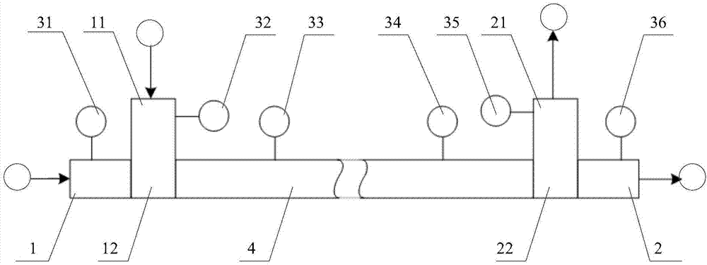 A mixed transport and separation device for hydrogen and natural gas