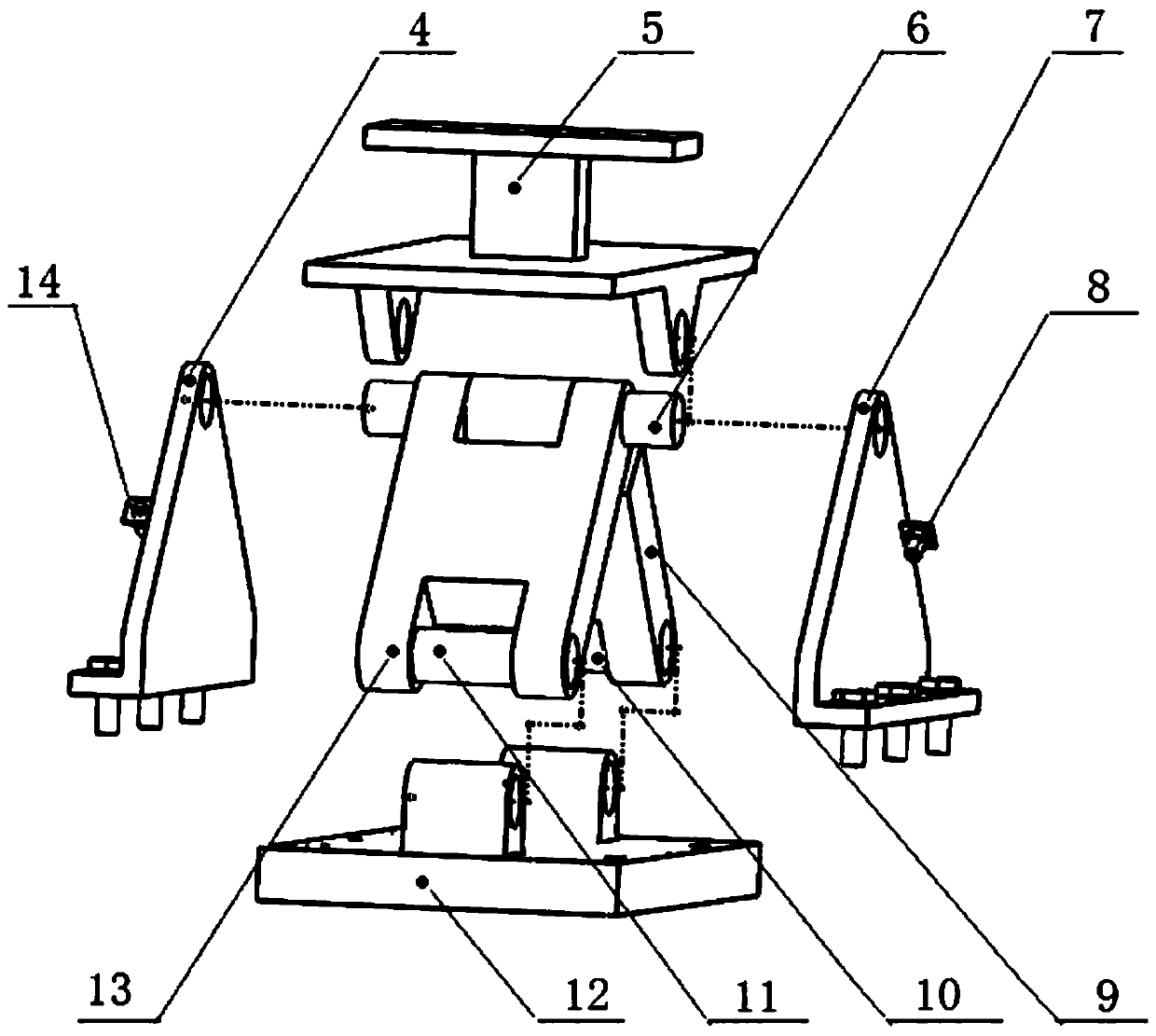 Force measuring device for excavation force of excavator and test device using force measuring device