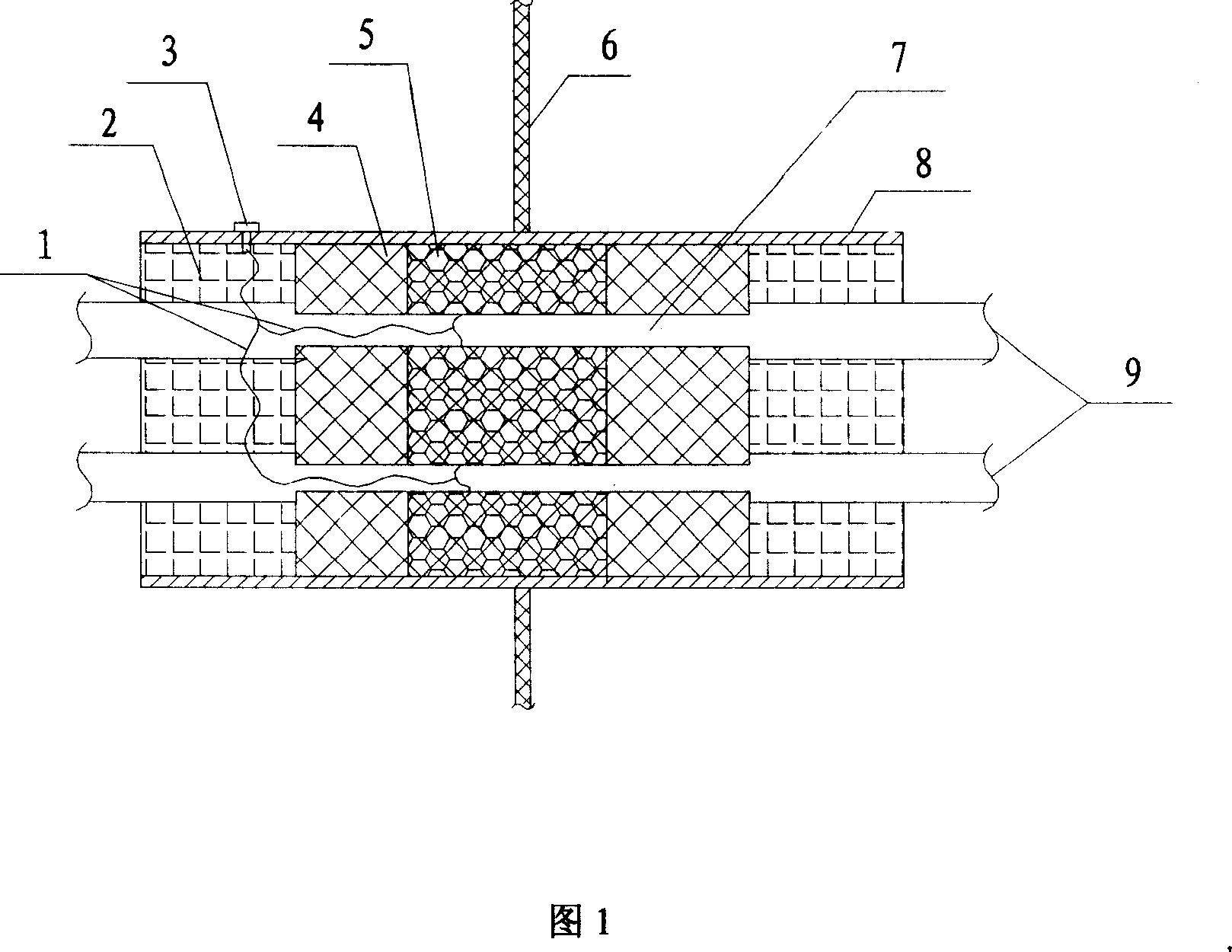 Cable penetrating technology for electromagnetic shielding cabin