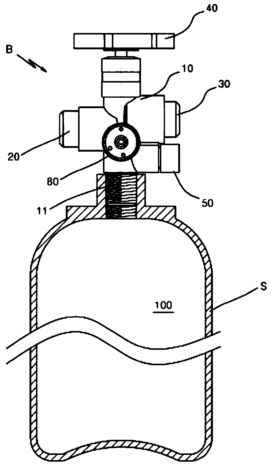Cylinder comprising fluid pressure adjustment valve having improved storage capability