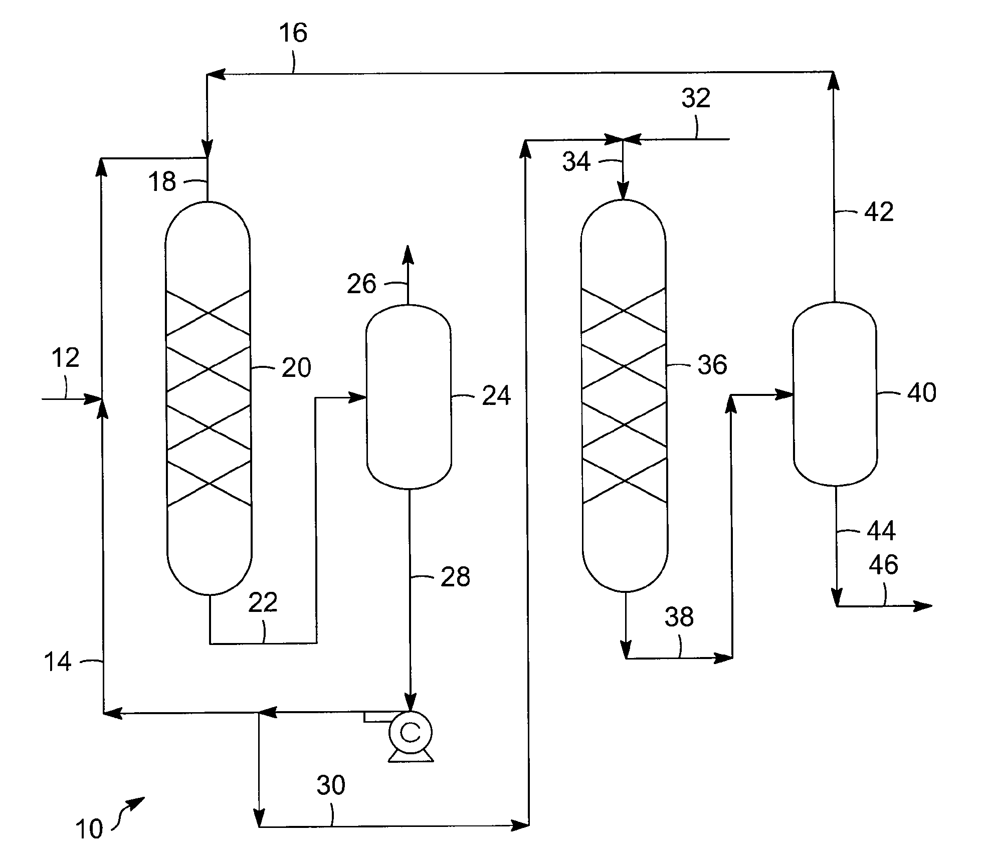 Three-Phase Hydroprocessing Without A Recycle Gas Compressor