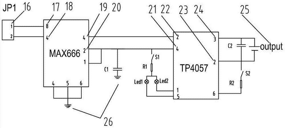 Rotary piezoelectric power generation charger driven by wind force