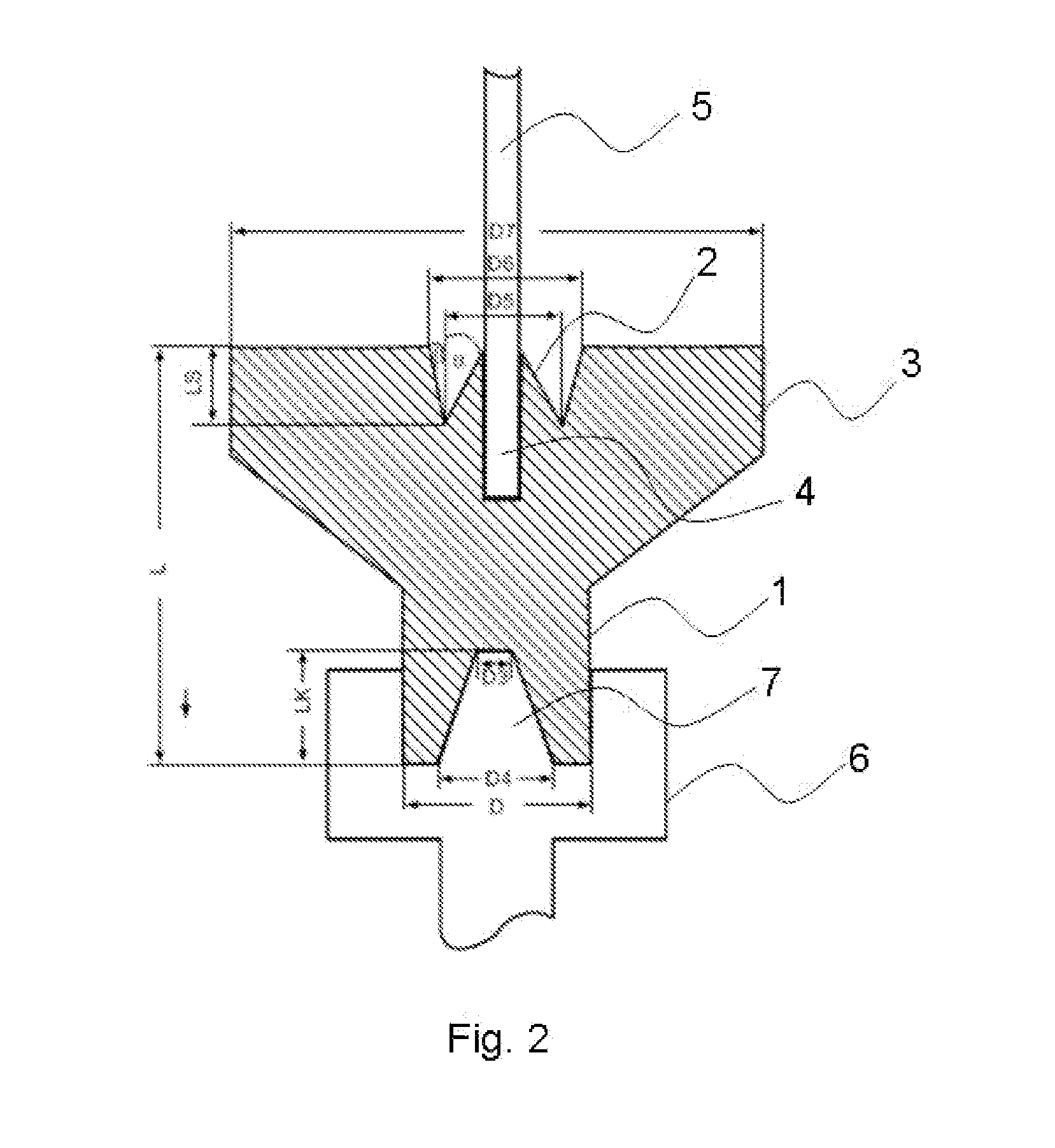 Conical graphite electrode with raised edge