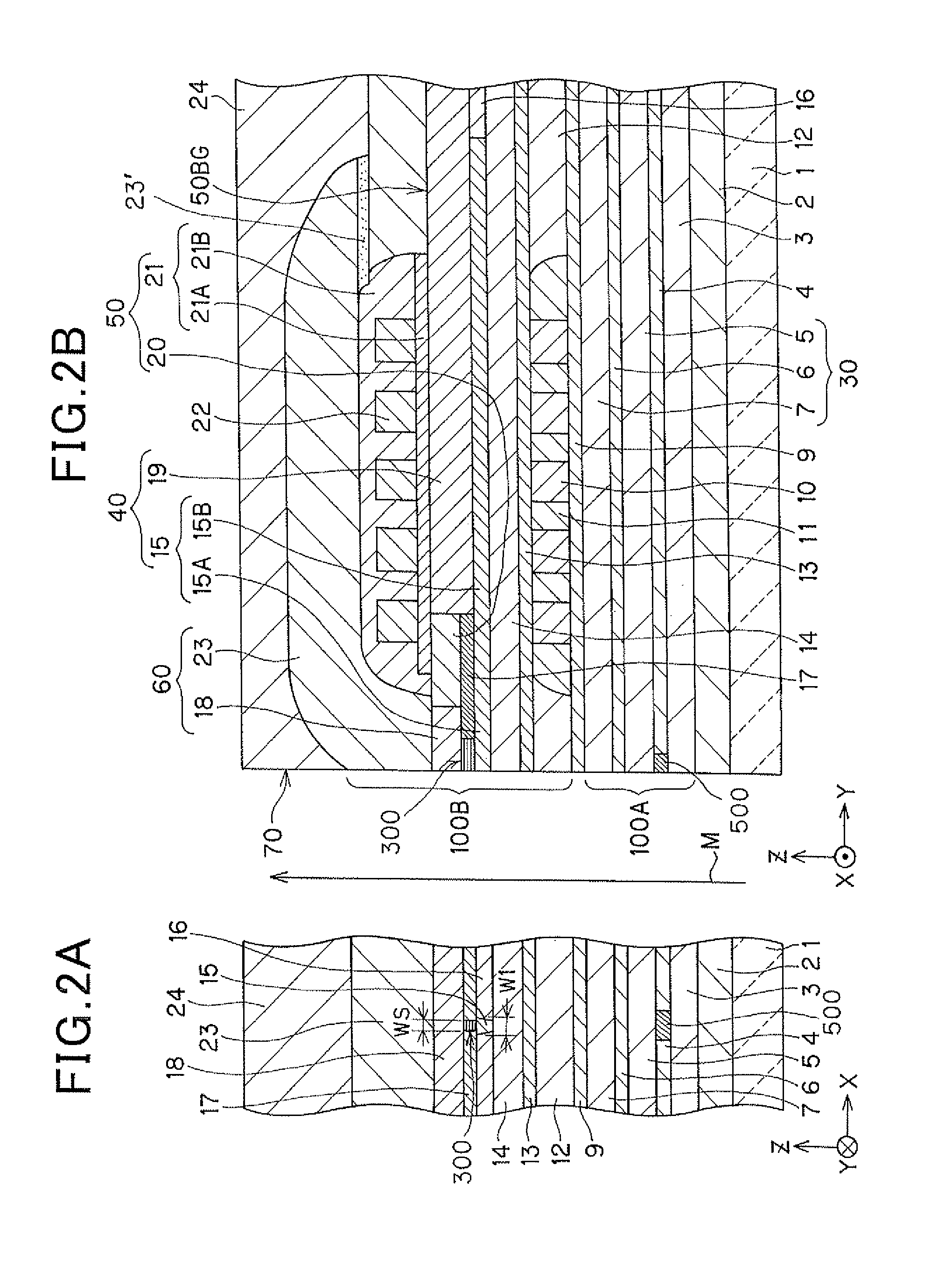 Microwave oscillating element and thin film magnetic head therewith