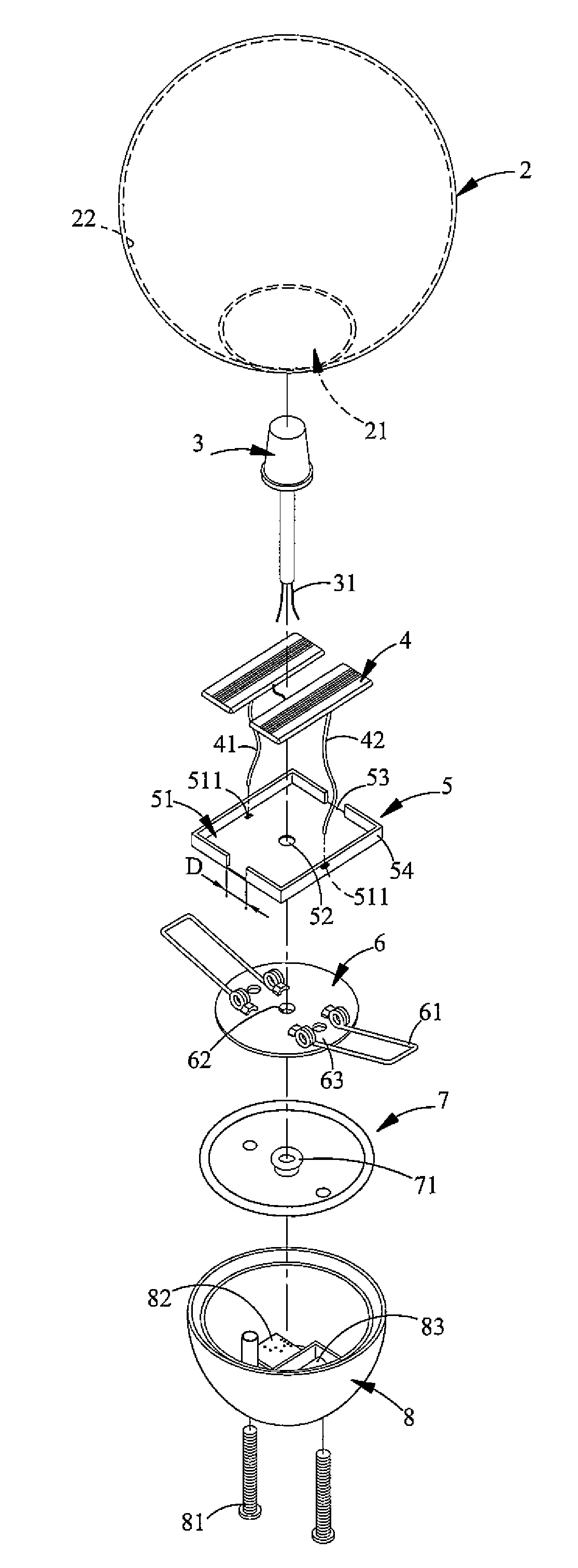 Illuminating Device Having Folding Solar Panels