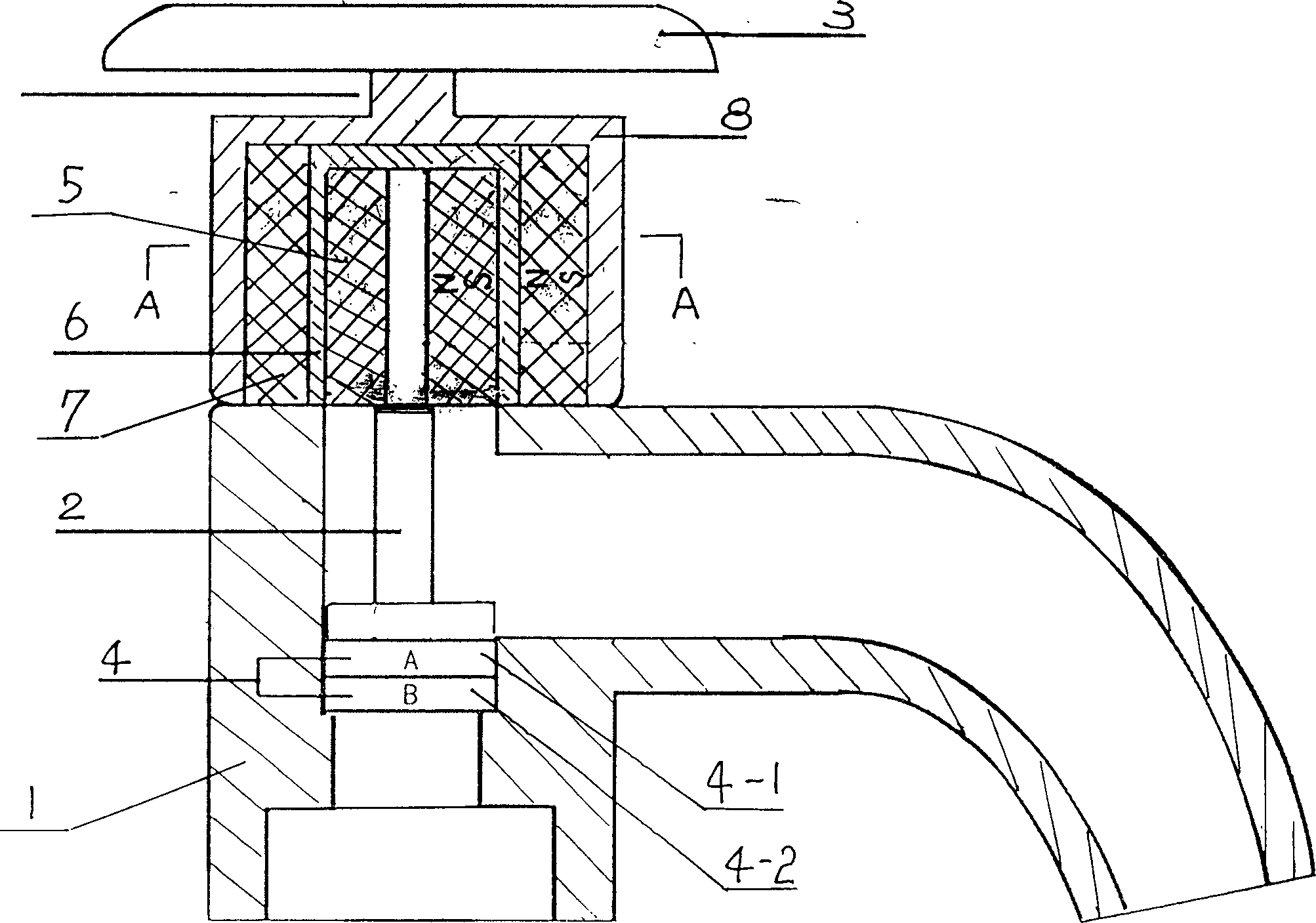 Valve opened of control valve core by magnetic suspension method