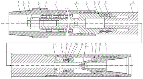 Drilling tool for breaking rocks by producing compound action through rotary-percussion mode