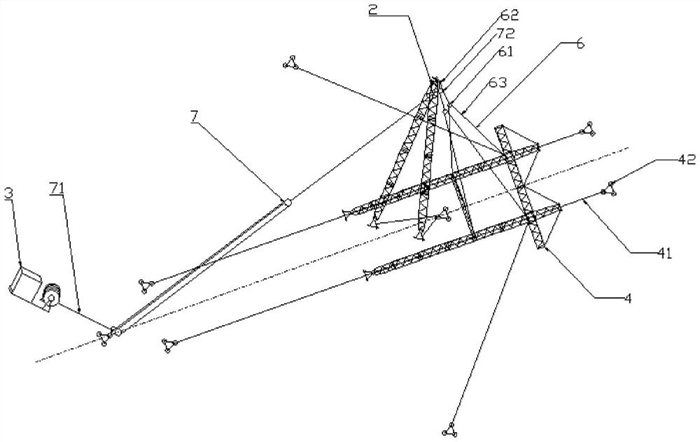 Power transmission line group tower wiring practical training model and system