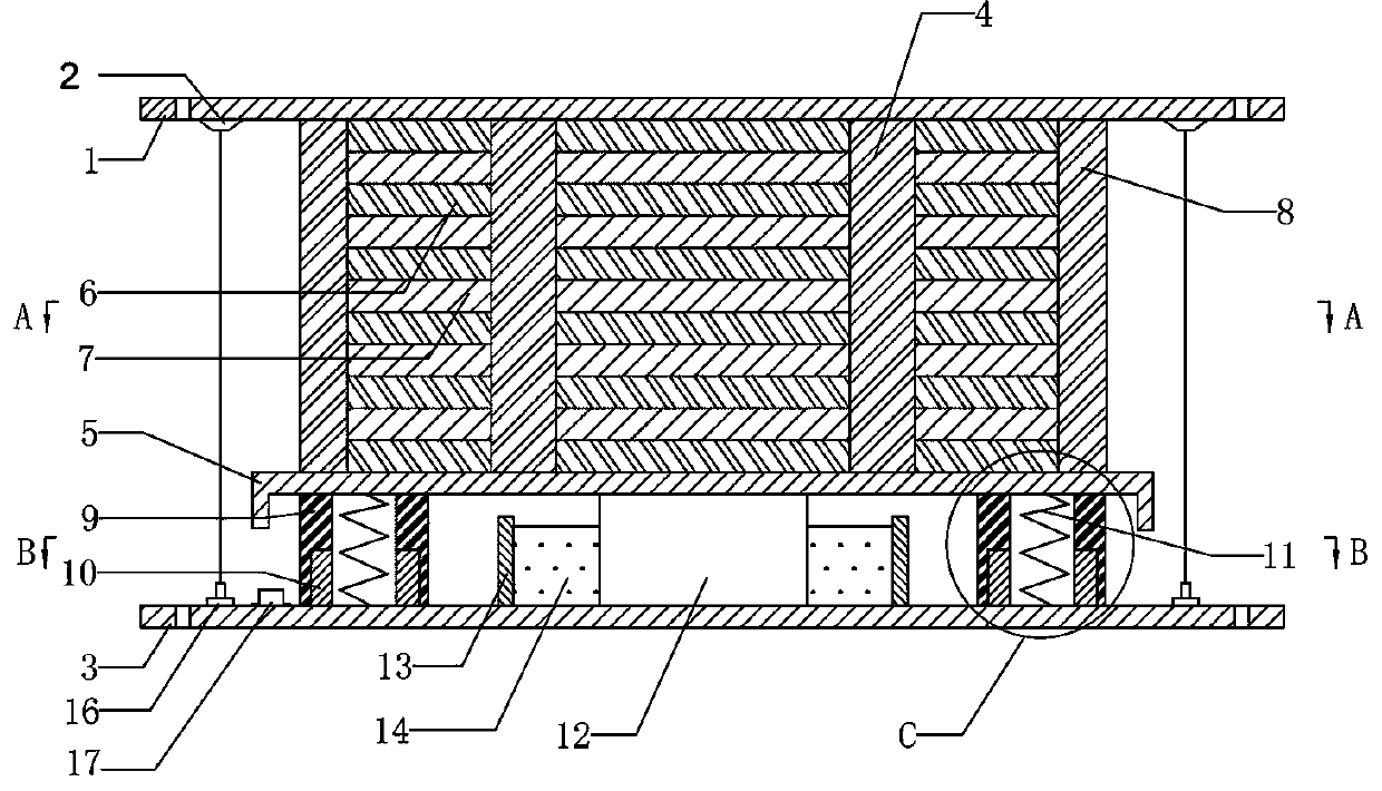 Bidirectional shock insulation support