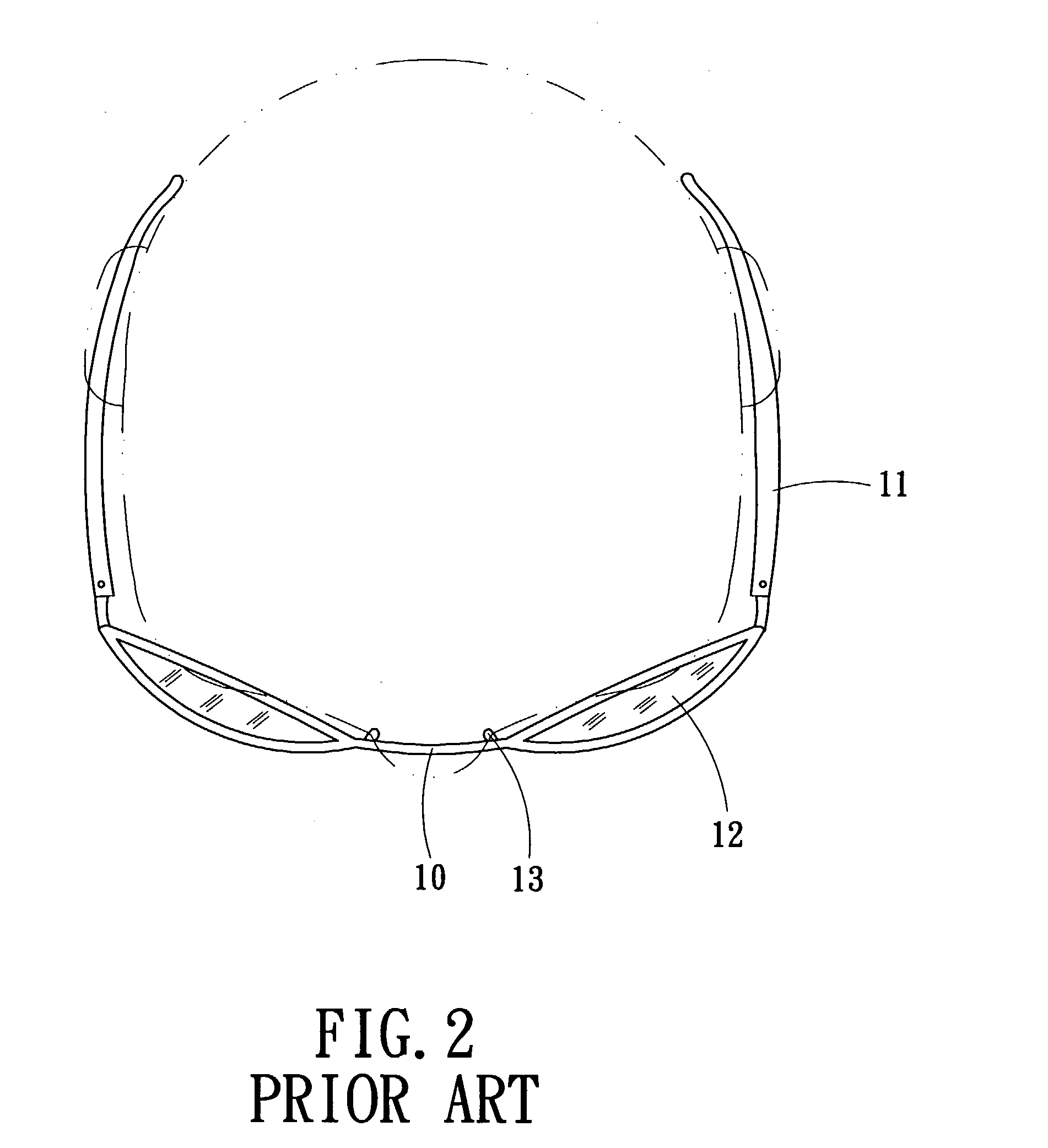 Glasses frame structure