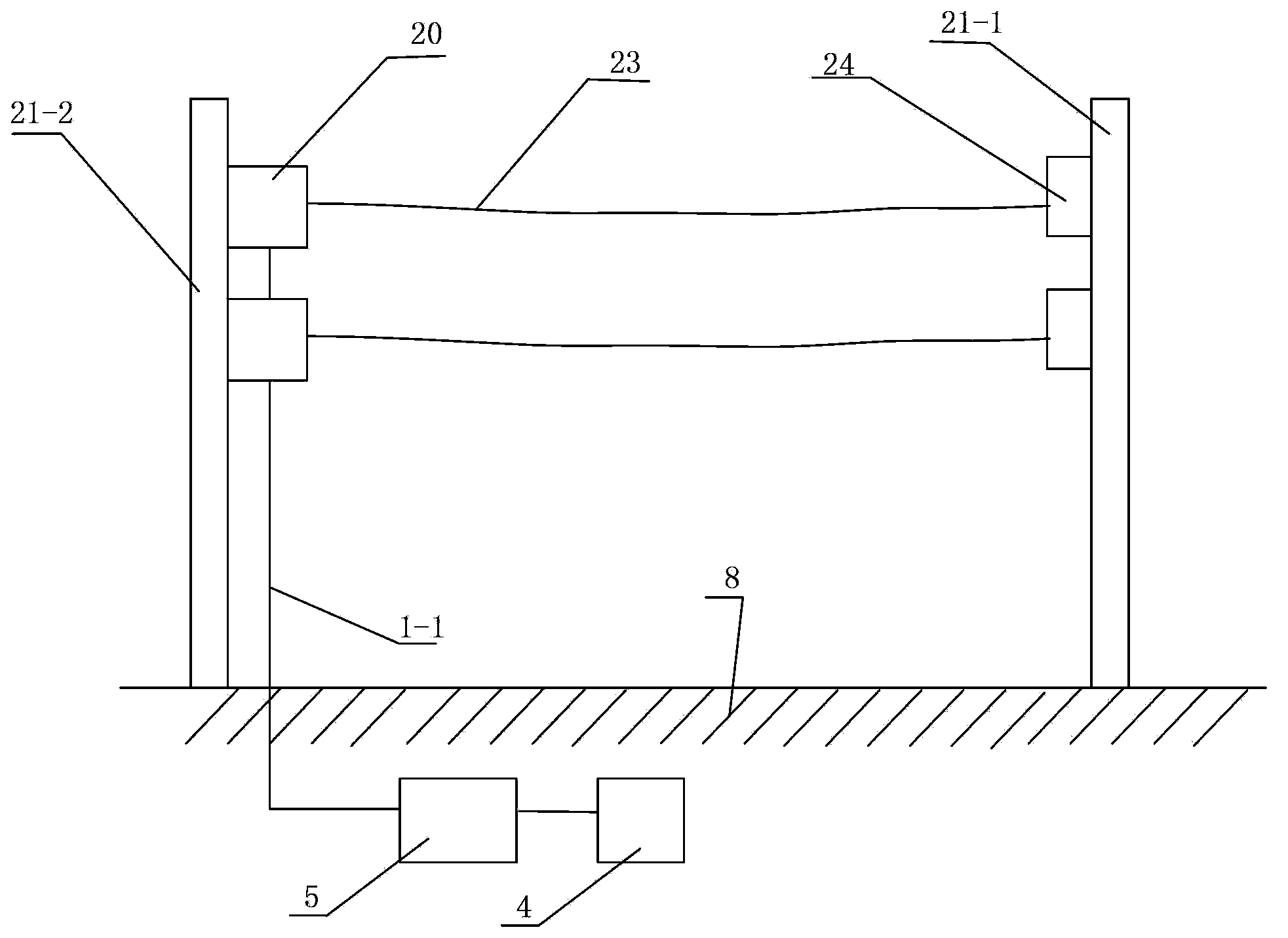 Optical fiber-type tension fence alarm device