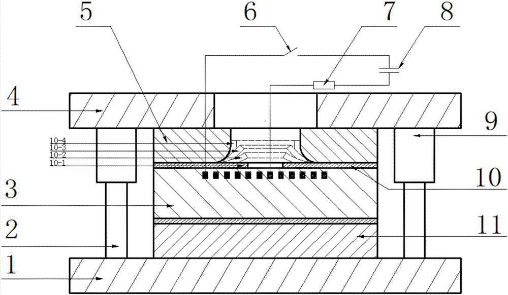 Electromagnetic lateral edge turning device and method for pipe with preformed hole