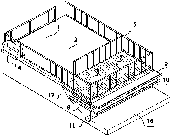 A pigsty pen with a urine-separating toilet