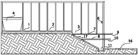 A pigsty pen with a urine-separating toilet