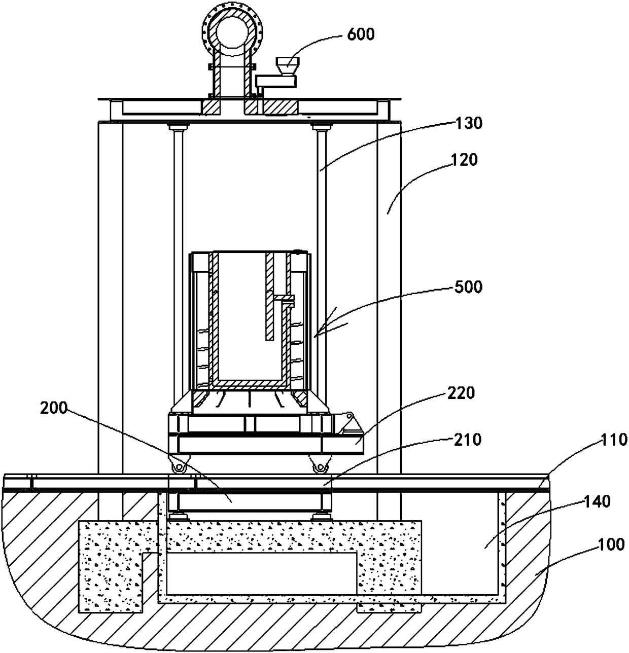 Electric melting device for full-automatic continuous feeding, deslagging, metal pouring and recovery