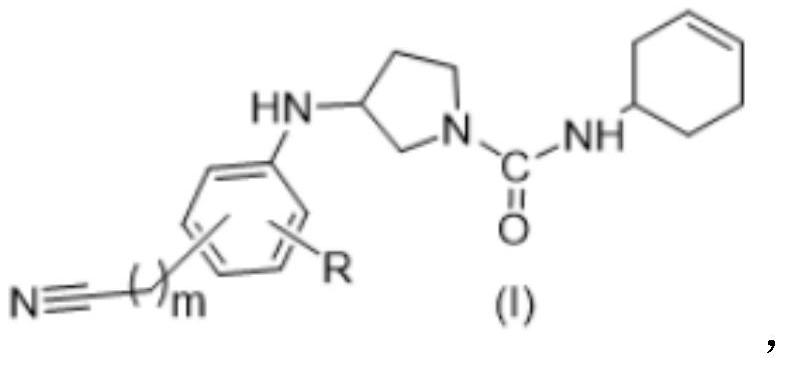 Nitrile substituted phenyl compound and application thereof