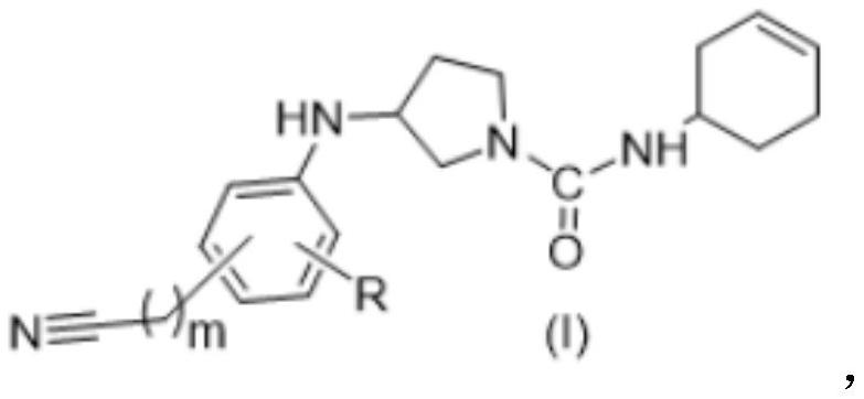 Nitrile substituted phenyl compound and application thereof