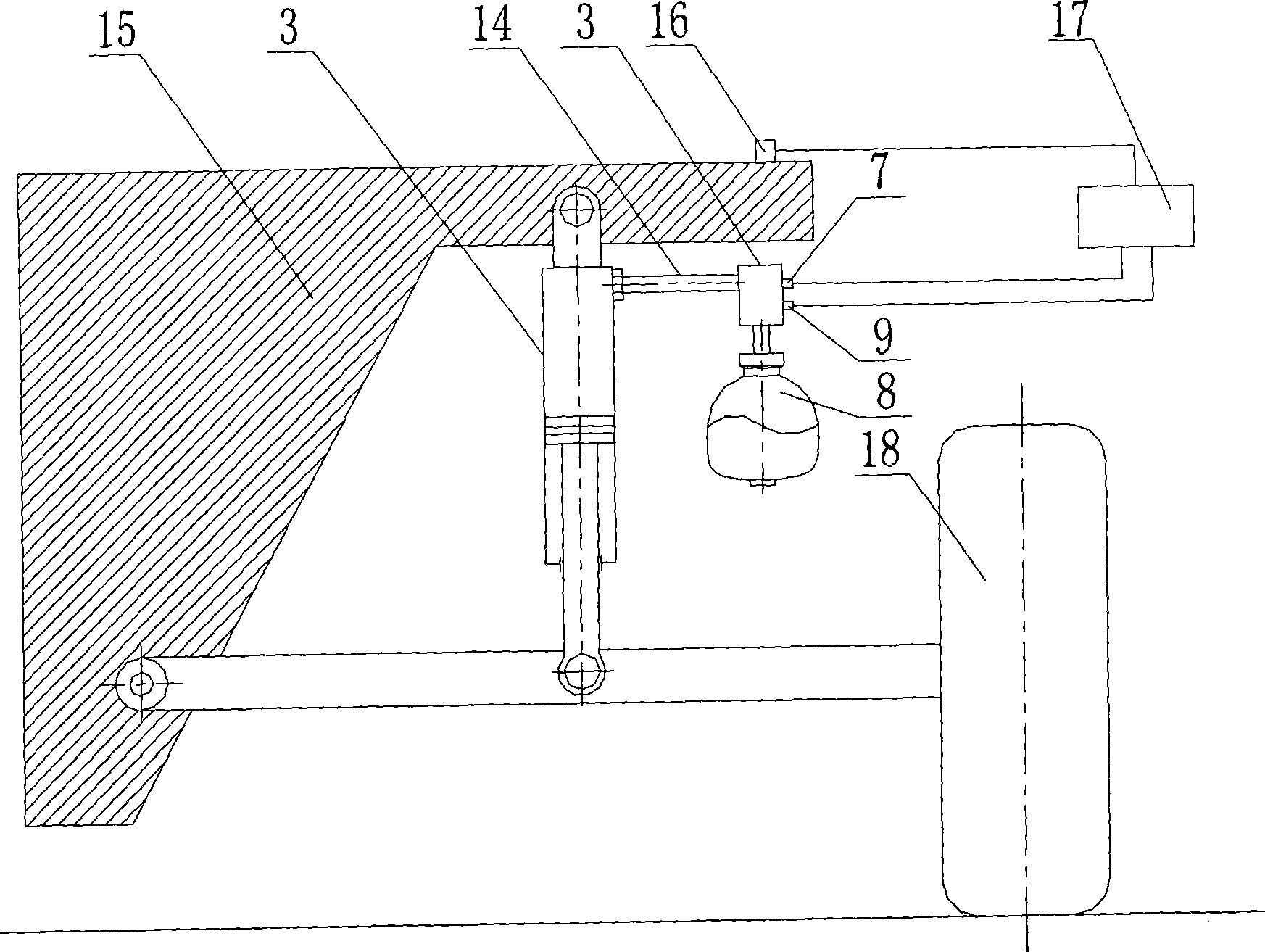 External electromagnetic valve type three-stage damping adjustable hydro-pneumatic suspension for electric control