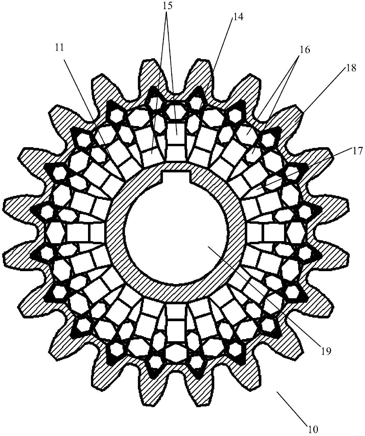 Lightweight fractal gradient gear