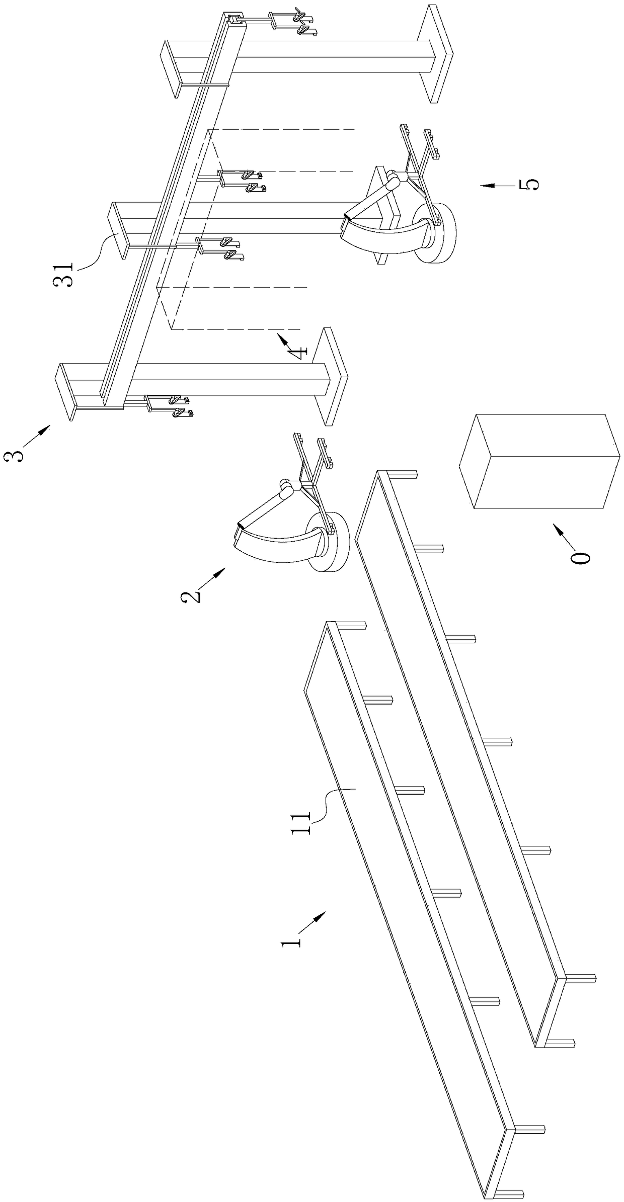 Full-automatic loading and unloading integration equipment for fence stand columns or cross bars