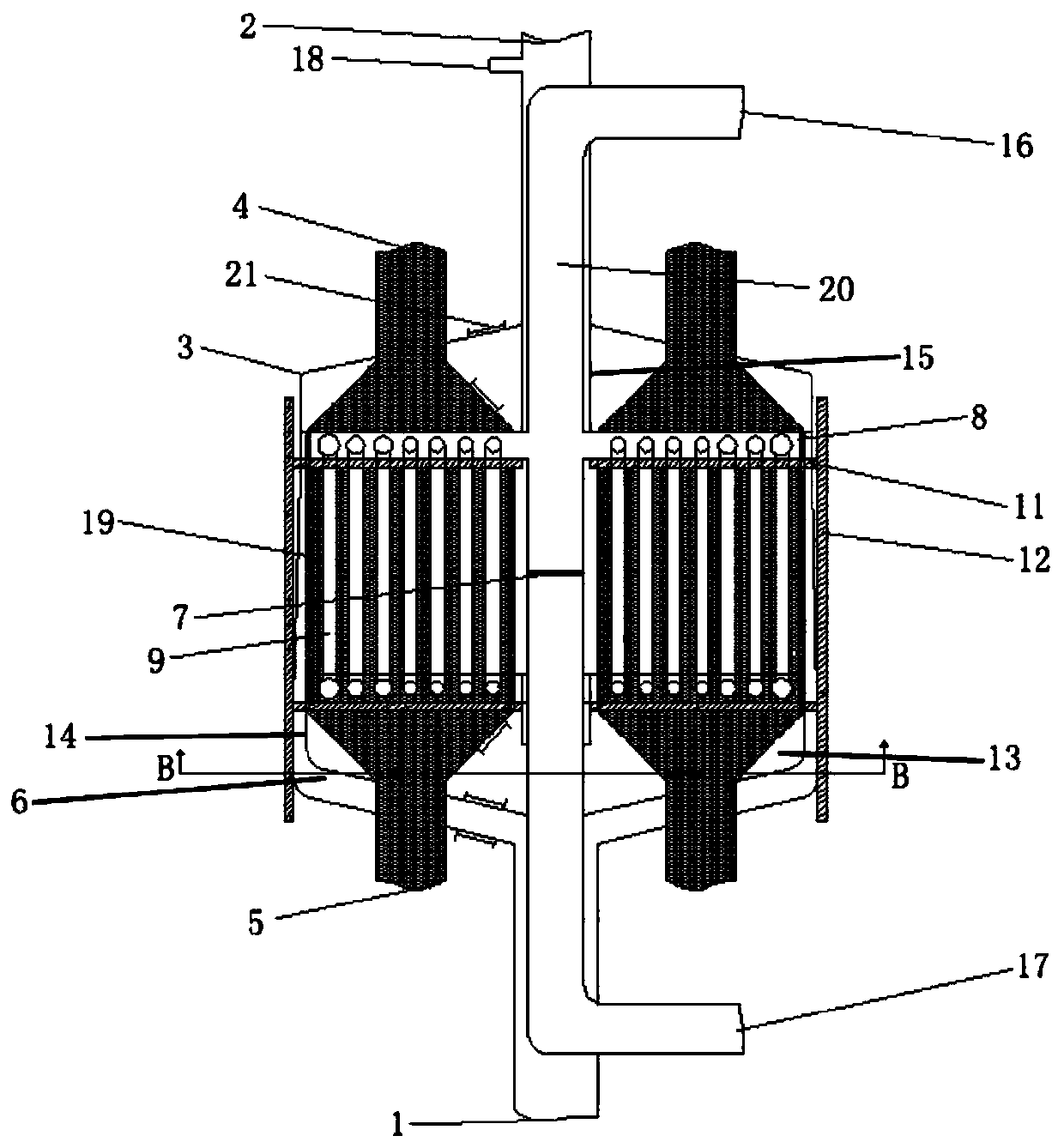 Heating and vacuum desorption combined adsorber and adsorption and desorption method and application