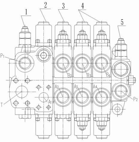 Lift converging multiway valve