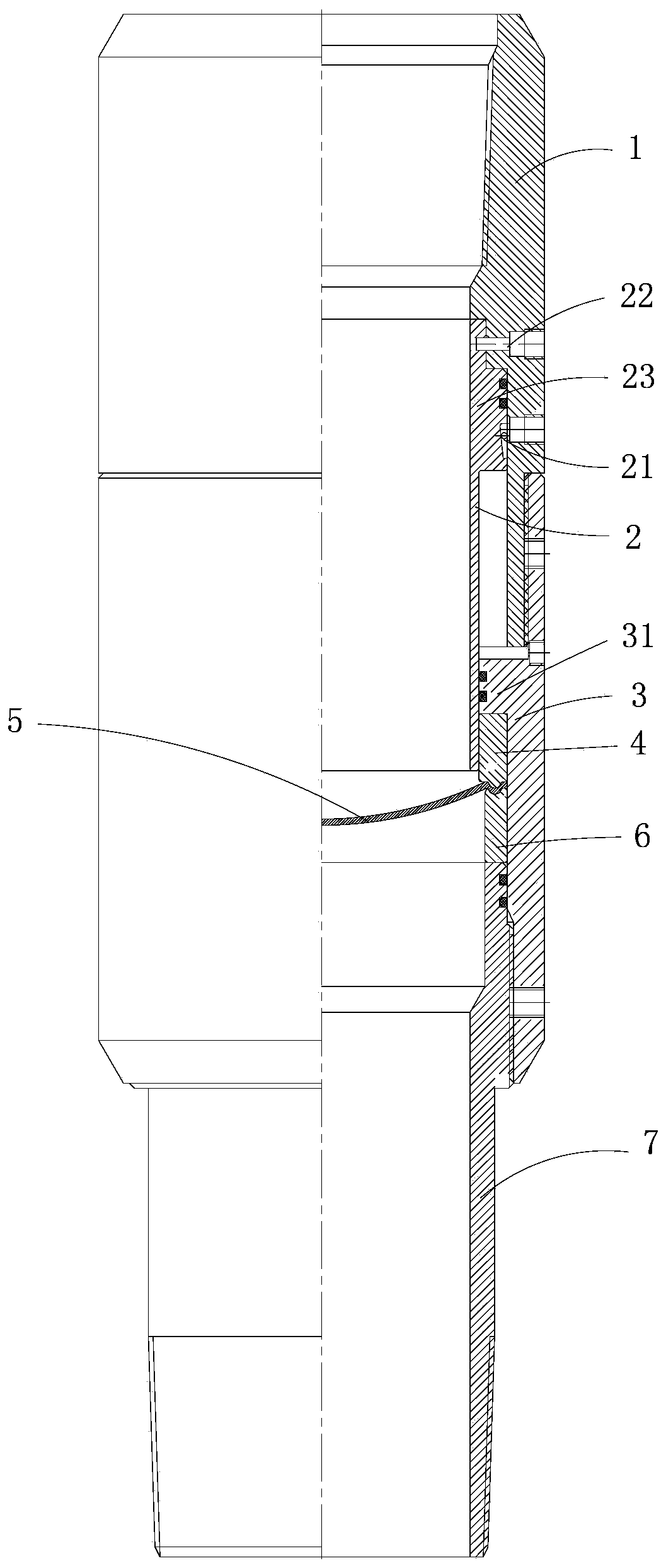 Attachment-to-wall concealed drilling-free blind flange well cementation device